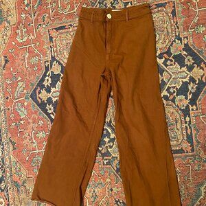 Zara cotton pants in rust